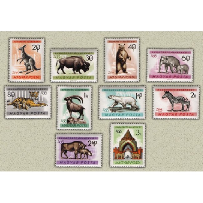 Ungaria 1961 - Gradina zoologica, animale, serie neuzata