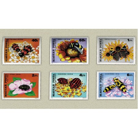 Ungaria 1980 - Flori (XII), insecte, serie neuzata Ungaria 1980 - Flori (XII), insecte, serie neuzata