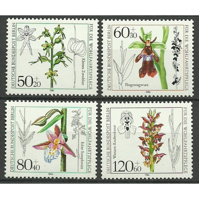 Berlin 1984 - Flori, orhidee, serie neuzata Berlin 1984 - Flori, orhidee, serie neuzata