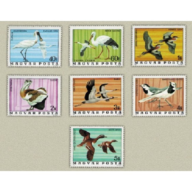 Ungaria 1977 - pasari, serie neuzata