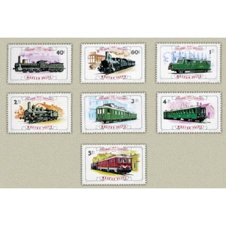 Ungaria 1976 - Locomotive, 100th linia ferata Gyor, serie neuzat Ungaria 1976 - Locomotive, 100th linia ferata Gyor, serie neuzat