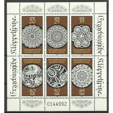 DDR 1988 - Dantele, bloc neuzat DDR 1988 - Dantele, bloc neuzat