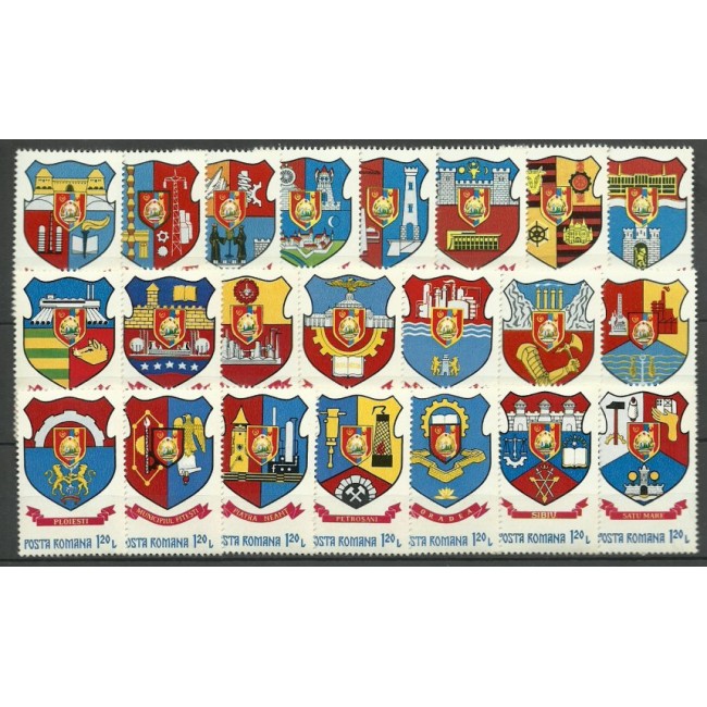 1980 - stemele municipiilor O-T, serie neuzata