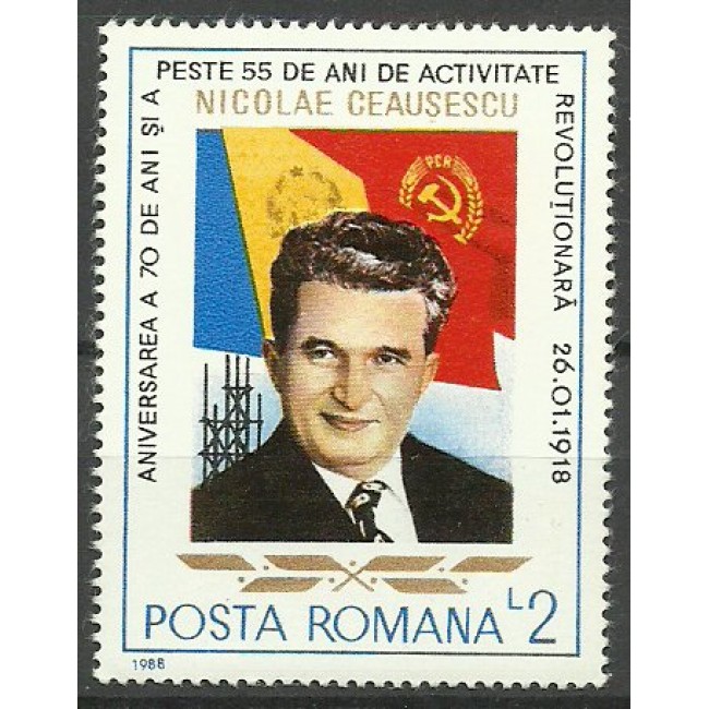 1988 - N. Ceausescu 70 ani, neuzata