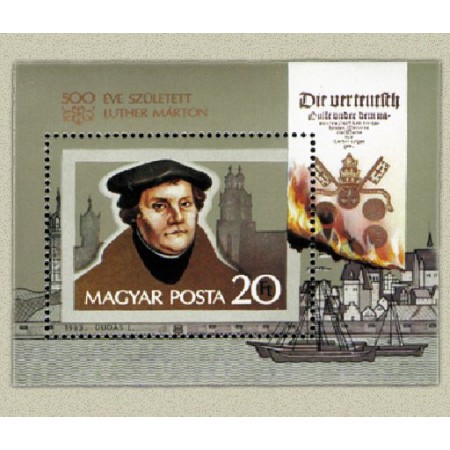 Ungaria 1983 - Martin Luther, colita neuzata Ungaria 1983 - Martin Luther, colita neuzata