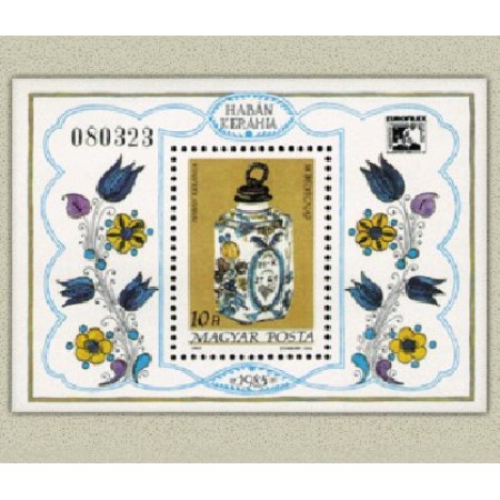 Ungaria 1985 - ziua marcii postale, ceramica, colita neuzata Ungaria 1985 - ziua marcii postale, ceramica, colita neuzata