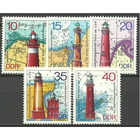 DDR 1974 - Faruri, serie neuzata DDR 1974 - Faruri, serie neuzata