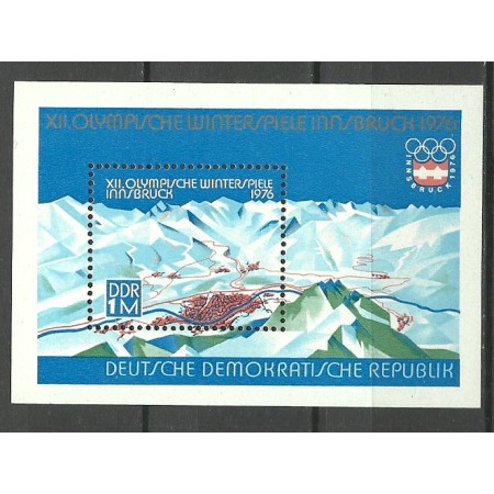 DDR 1975 - Jocurile Olimpice Innsbruck, colita neuzata DDR 1975 - Jocurile Olimpice Innsbruck, colita neuzata