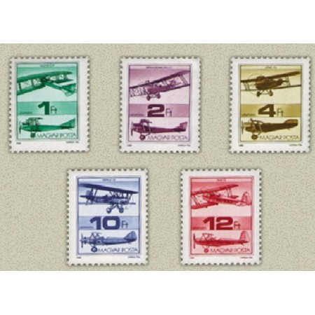 Ungaria 1988 - istoria aviatiei, uzuale, serie neuzata Ungaria 1988 - istoria aviatiei, uzuale, serie neuzata