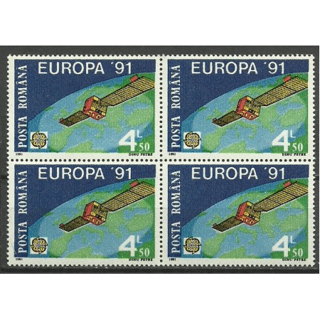 1991 - Europa CEPT, bloc de 4 neuzat 1991 - Europa CEPT, bloc de 4 neuzat