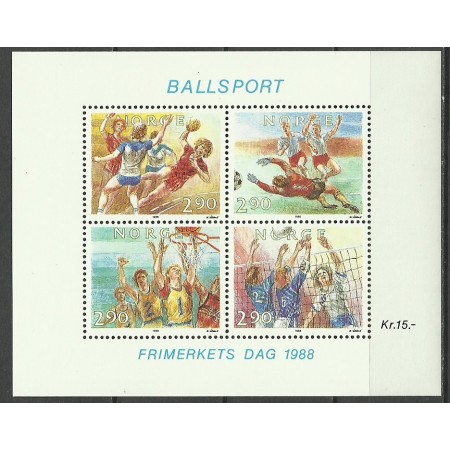 Norvegia 1988 - Sporturi cu minge, bloc neuzat