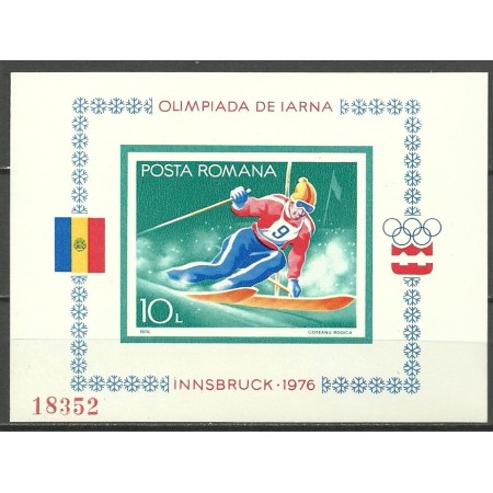 1976 - Jocurile Olimpice de iarna Innsbruck, colita nedantelata neuzata