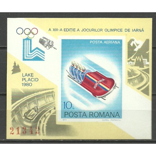 1979 - Jocurile Olimpice Lake Placid, colita nedantelata neuzata