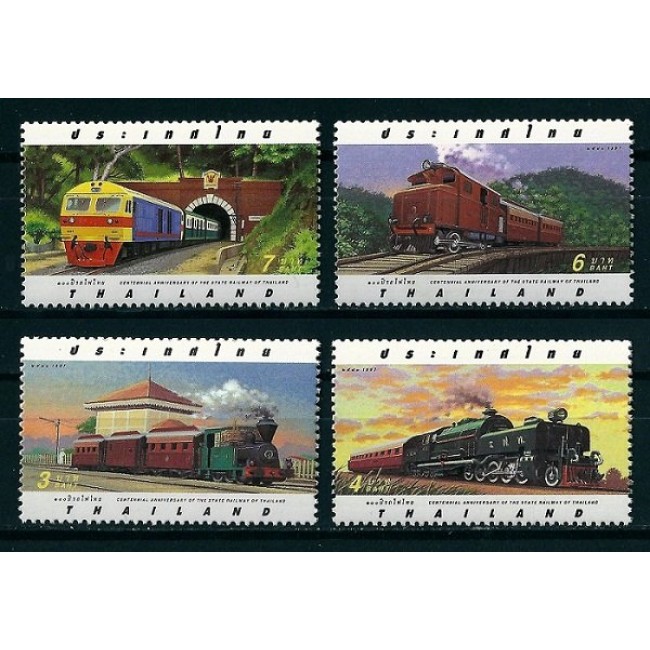 THAILANDA 1997 - TRENURI, LOCOMOTIVE - SERIE NEUZATA THAILANDA 1997 - TRENURI, LOCOMOTIVE - SERIE NEUZATA