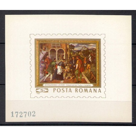 1969 - Reproduceri de arta II, colita neuzata 1969 - Reproduceri de arta II, colita neuzata