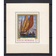 1971 - Reproduceri de arta, marina, colita neuzata