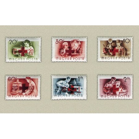 Ungaria 1957 - Crucea Rosie, supratipar, serie neuzata Ungaria 1957 - Crucea Rosie, supratipar, serie neuzata