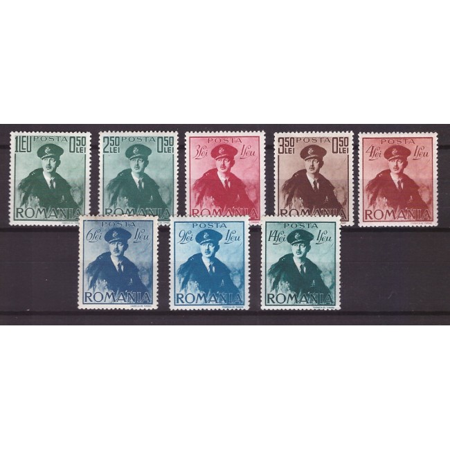 1940 - Carol II cu pelerina, serie nestampilata cu sarniere