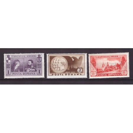 1933 - Castelul Peles, serie nestampilata cu sarniere 1933 - Castelul Peles, serie nestampilata cu sarniere