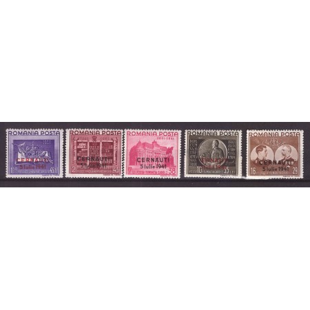 1941 - Fundația Carol I, supratipar CERNAUTI, serie neuzata