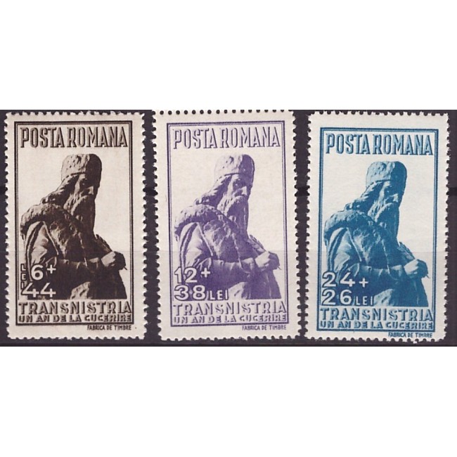 1942 - Pentru Transnistria, serie nestampilata cu sarniere