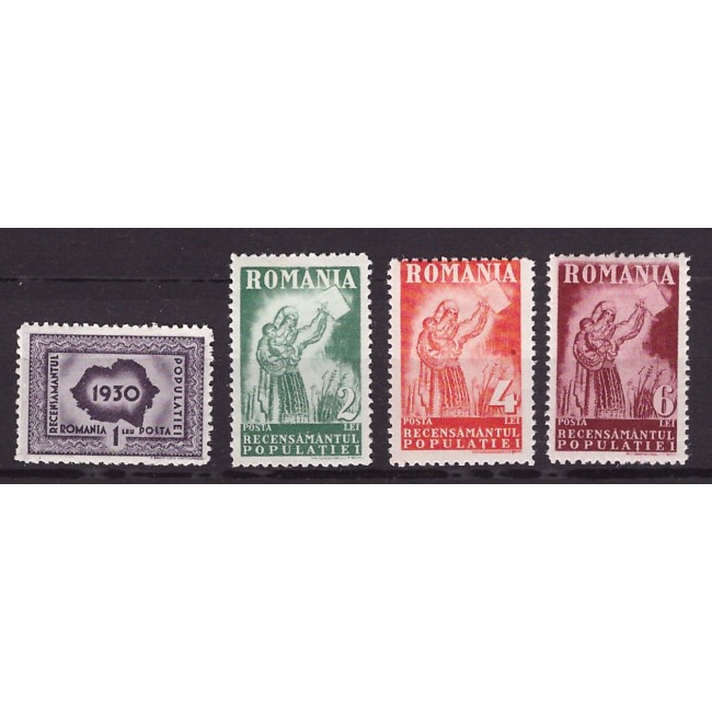 1930 - Recensamantul, serie nestampilata cu sarniere 1930 - Recensamantul, serie nestampilata cu sarniere