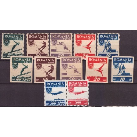 1946 - OSP, serie neuzata dantelata si nedantelata neuzata, cu Posta Aeriana