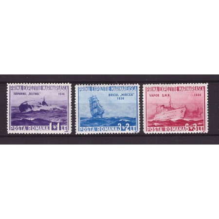 1936 - Prima expoziție marinăreasca, serie neștampilata cu șarniere