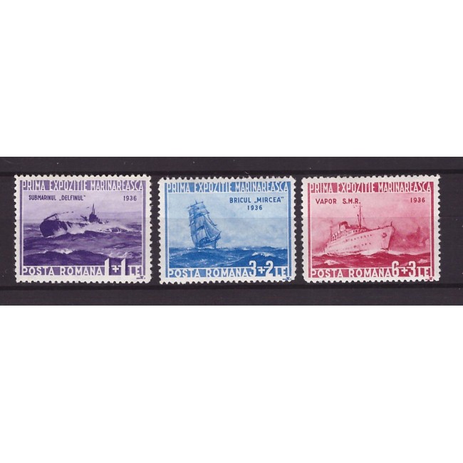 1936 - Prima expoziție marinăreasca, serie neștampilata cu șarniere