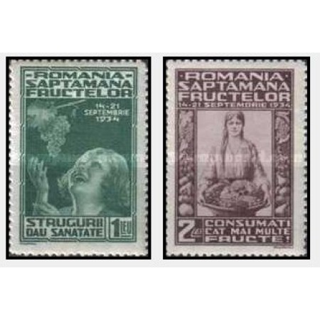 1934 - Saptamana fructelor, serie nestampilata cu sarniere