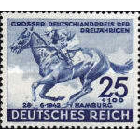 Deutsches Reich 1942 - Hamburg Derby, cai, calarie, neuzata Deutsches Reich 1942 - Hamburg Derby, cai, calarie, neuzata