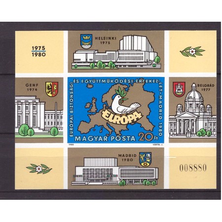 Ungaria 1980 - Conferința de securitate si cooperare Europeana, colita nedantelata neuzata Ungaria 1980 - Conferința de securitate si cooperare Europeana, colita nedantelata neuzata