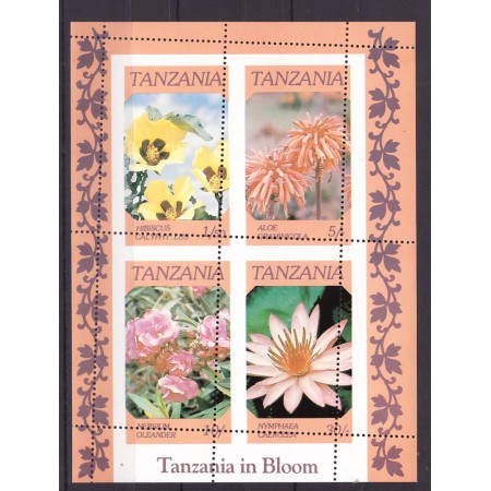 Tanzania 1986 - flori, bloc cu eroare dantelare Tanzania 1986 - flori, bloc cu eroare dantelare