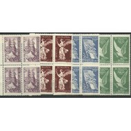 1947 - Pacea, serie neuzata in blocuri de 4