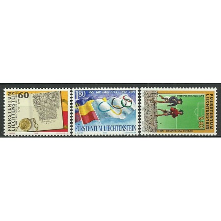 Liechtenstein 1994 - aniversari, evenimente, serie neuzata Liechtenstein 1994 - aniversari, evenimente, serie neuzata