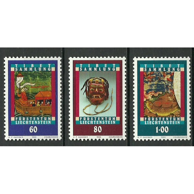 Liechtenstein 1993 - arta din Tibet, serie neuzata Liechtenstein 1993 - arta din Tibet, serie neuzata