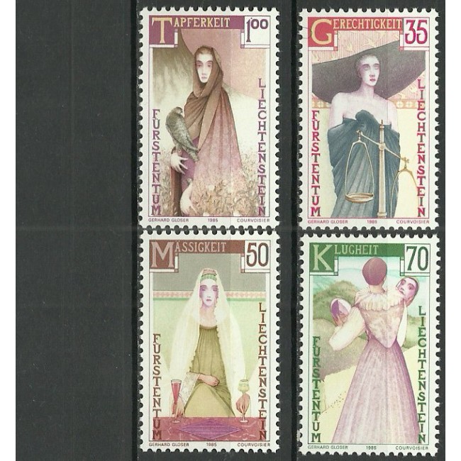 Liechtenstein 1985 - The four cardinal virtues, serie neuzata Liechtenstein 1985 - The four cardinal virtues, serie neuzata