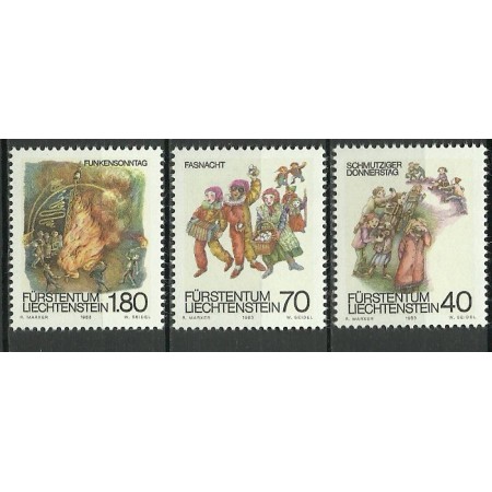 Liechtenstein 1983 - obiceiuri populare, serie neuzata Liechtenstein 1983 - obiceiuri populare, serie neuzata