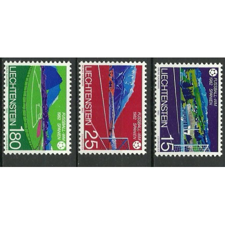 Liechtenstein 1982 - Stadioane CM fotbal, serie neuzata Liechtenstein 1982 - Stadioane CM fotbal, serie neuzata