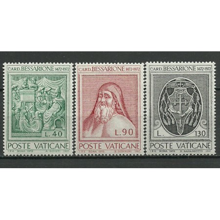 Vatican 1972 - 500th anniv. Johannes Bessarione, serie neuzata Vatican 1972 - 500th anniv. Johannes Bessarione, serie neuzata