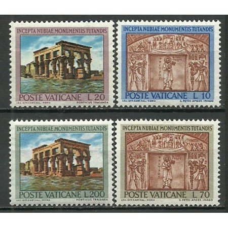 Vatican 1964 - Monumente din Nubia, serie neuzata Vatican 1964 - Monumente din Nubia, serie neuzata