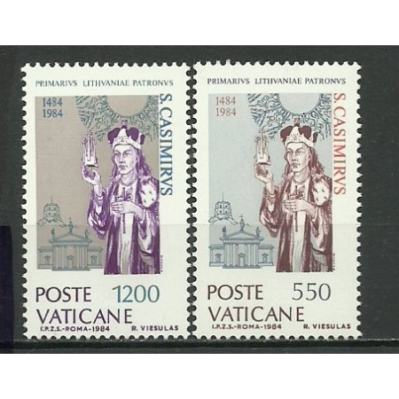 Vatican 1984 - Sf. Kasimir din Lituania, serie neuzata Vatican 1984 - Sf. Kasimir din Lituania, serie neuzata