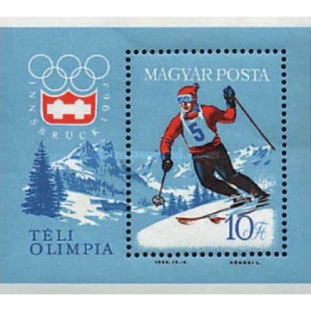 Ungaria 1963 - Jourile Olimpice Innsbruck, schi, colita neuzata Ungaria 1963 - Jourile Olimpice Innsbruck, schi, colita neuzata