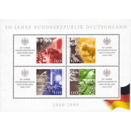 Germania 1999 - 50th aniv. Federal Republic, bloc neuzat Germania 1999 - 50th aniv. Federal Republic, bloc neuzat