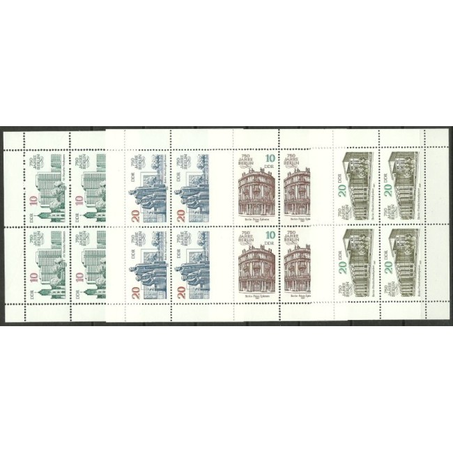DDR 1987 - Berlin, aniversare, arhitectura, serie minicoli neuzate