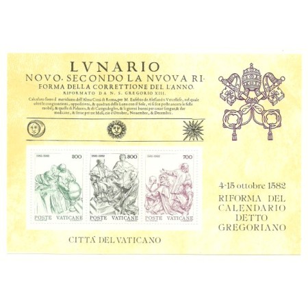 Vatican 1982 - Calendarul Gregorian, bloc neuzat Vatican 1982 - Calendarul Gregorian, bloc neuzat