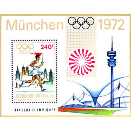 Senegal 1972 - Jocurile Olimpice Munchen, sport, colita neuzata Senegal 1972 - Jocurile Olimpice Munchen, sport, colita neuzata