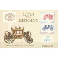 Vatican 1985 - Expo filatelic, calesti, bloc neuzat