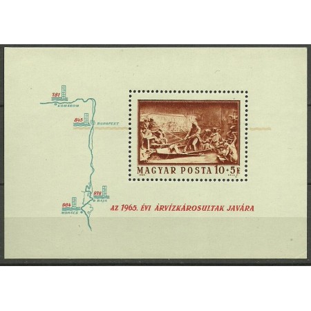 Ungaria 1965 - Pentru sinistrati, inundatia, colita neuzata Ungaria 1965 - Pentru sinistrati, inundatia, colita neuzata