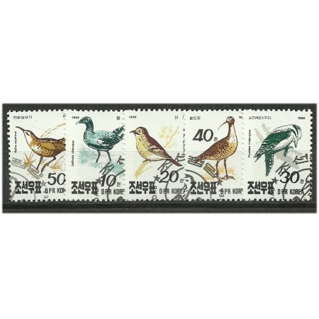 DPR Korea 1990 - pasari, serie stampilata DPR Korea 1990 - pasari, serie stampilata